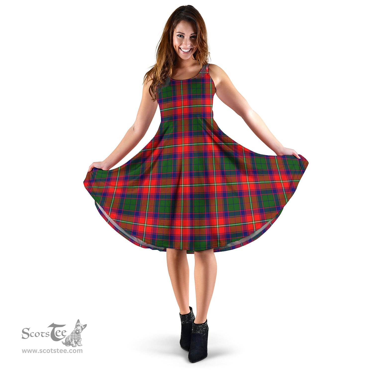 Scottish Hopkirk Tartan Sleeveless Midi Womens Dress - Tartan Midi Dress Scottish Plaid Tartan Plaid - ScotsTee - scotstee.com