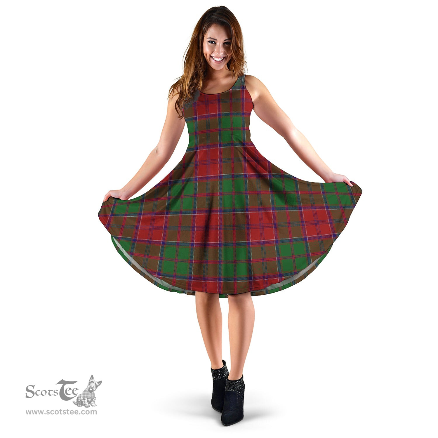 Scottish Grant Tartan Sleeveless Midi Womens Dress - Tartan Midi Dress Scottish Plaid Tartan Plaid - ScotsTee - scotstee.com