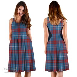 Scottish Frame Tartan Sleeveless Midi Womens Dress - Tartan Midi Dress Scottish Plaid Tartan Plaid - ScotsTee - scotstee.com
