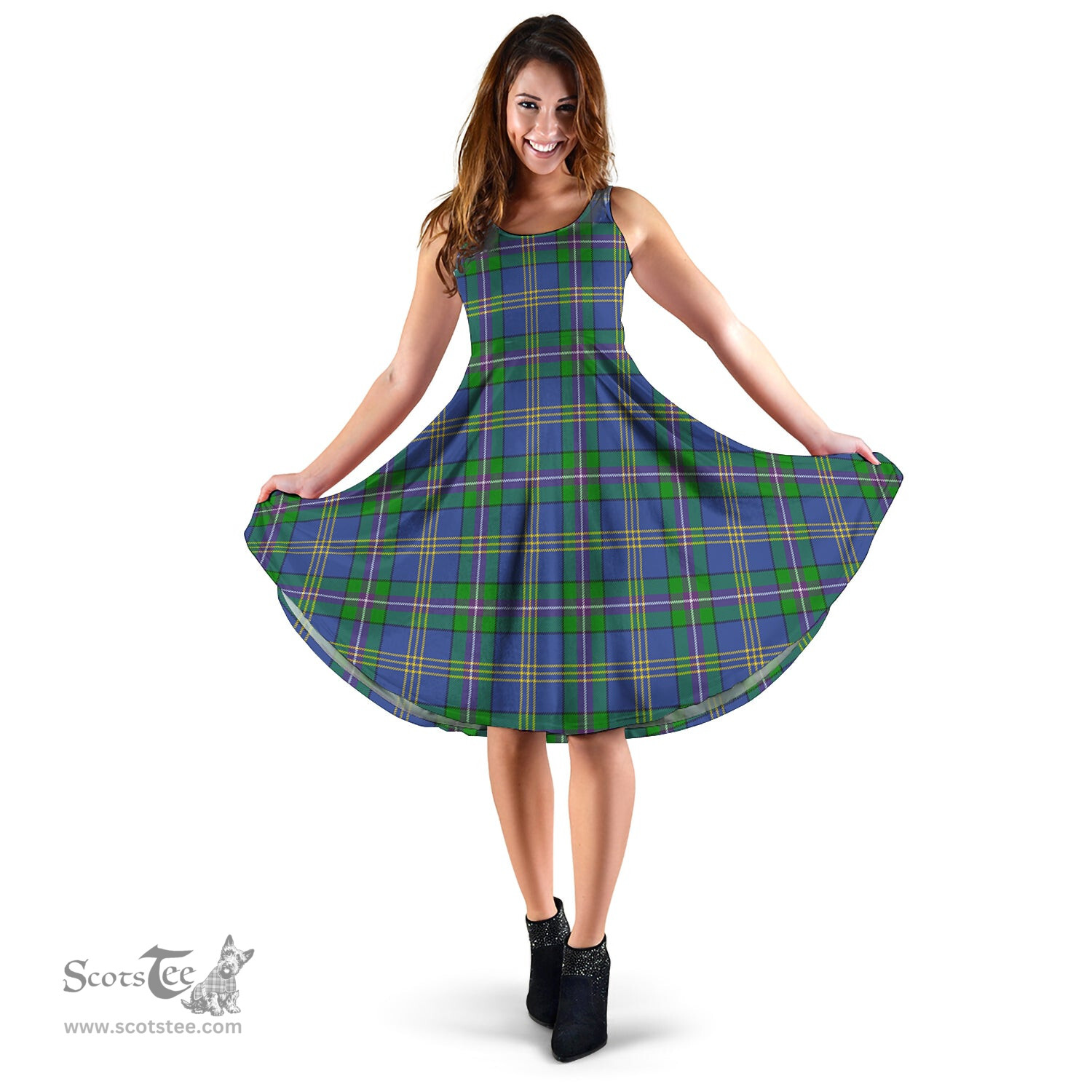 Scottish Lambert Tartan Sleeveless Midi Womens Dress - Tartan Midi Dress Scottish Plaid Tartan Plaid - ScotsTee - scotstee.com