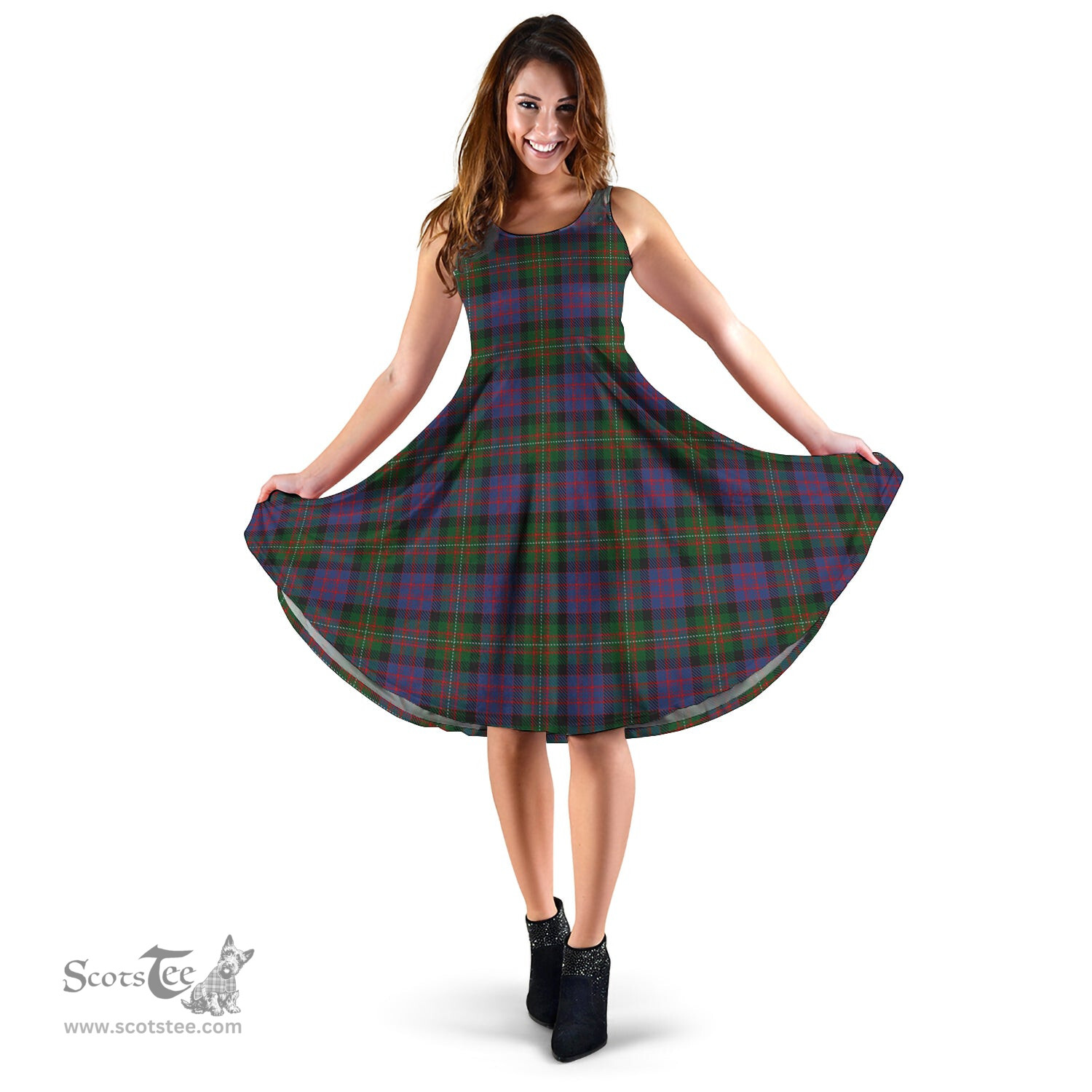 Scottish MacDonell of Glengarry Tartan Sleeveless Midi Womens Dress - Tartan Midi Dress Scottish Plaid Tartan Plaid - ScotsTee - scotstee.com