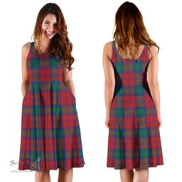 Scottish Lindsay Modern Tartan Sleeveless Midi Womens Dress - Tartan Midi Dress Scottish Plaid Tartan Plaid - ScotsTee - scotstee.com