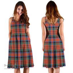Scottish MacDuff Ancient Tartan Sleeveless Midi Womens Dress - Tartan Midi Dress Scottish Plaid Tartan Plaid - ScotsTee - scotstee.com