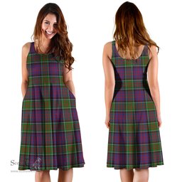 Scottish MacDonald of Clan Ranald Modern Tartan Sleeveless Midi Womens Dress - Tartan Midi Dress Scottish Plaid Tartan Plaid - ScotsTee - scotstee.com