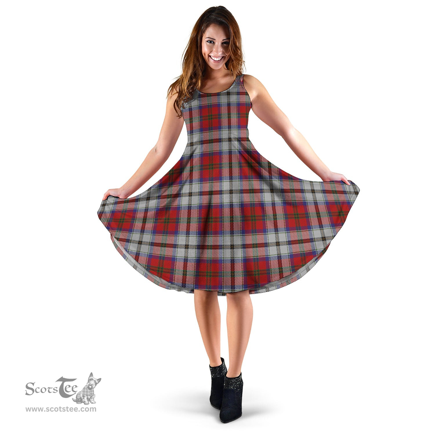 Scottish MacCulloch Dress Tartan Sleeveless Midi Womens Dress - Tartan Midi Dress Scottish Plaid Tartan Plaid - ScotsTee - scotstee.com