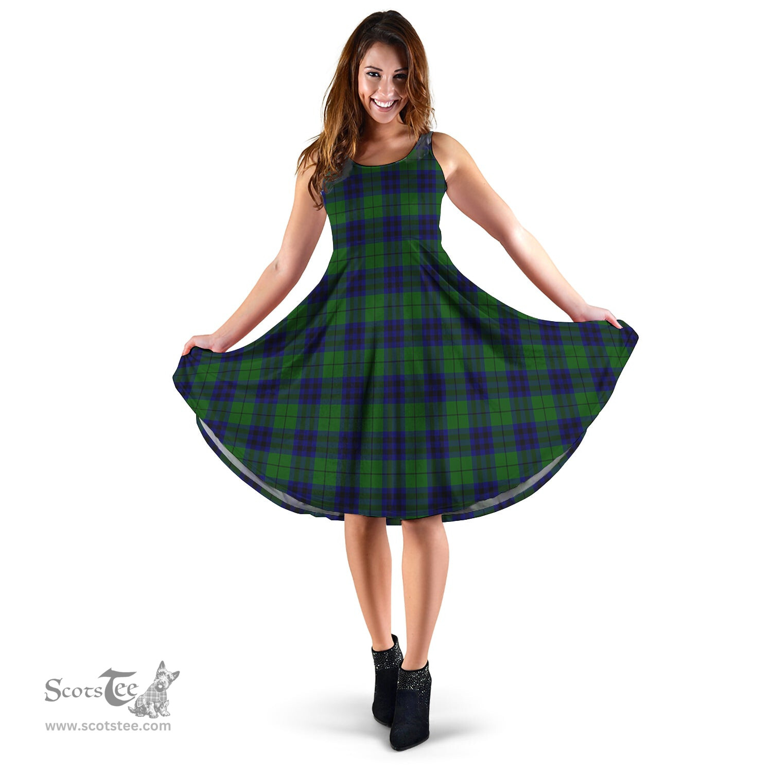 Scottish Keith Modern Tartan Sleeveless Midi Womens Dress - Tartan Midi Dress Scottish Plaid Tartan Plaid - ScotsTee - scotstee.com
