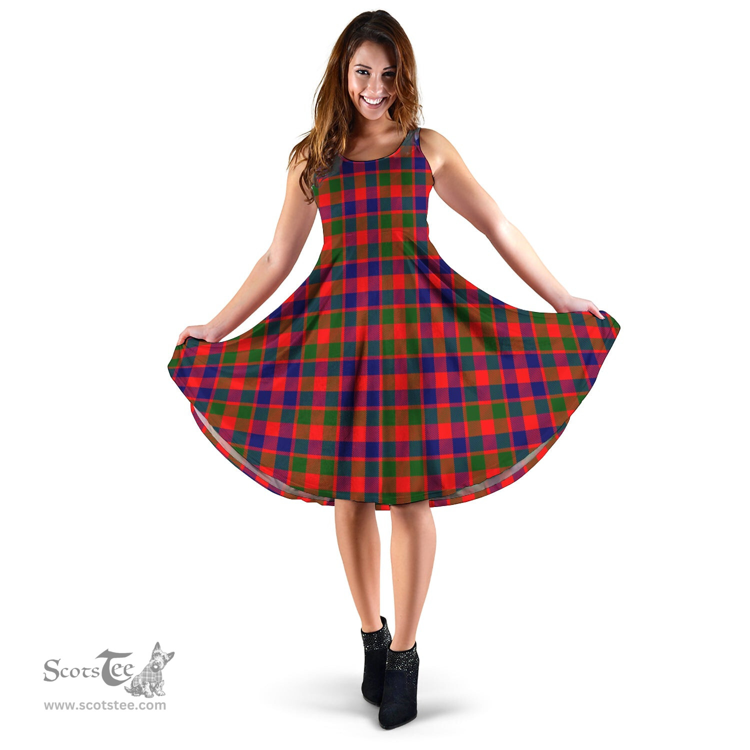 Scottish Gow Modern Tartan Sleeveless Midi Womens Dress - Tartan Midi Dress Scottish Plaid Tartan Plaid - ScotsTee - scotstee.com