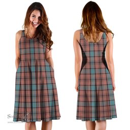 Scottish Hannay Dress Tartan Sleeveless Midi Womens Dress - Tartan Midi Dress Scottish Plaid Tartan Plaid - ScotsTee - scotstee.com