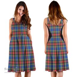 Scottish MacBeth Tartan Sleeveless Midi Womens Dress - Tartan Midi Dress Scottish Plaid Tartan Plaid - ScotsTee - scotstee.com