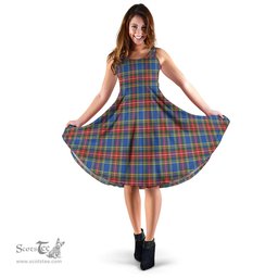 Scottish MacBeth Tartan Sleeveless Midi Womens Dress - Tartan Midi Dress Scottish Plaid Tartan Plaid - ScotsTee - scotstee.com