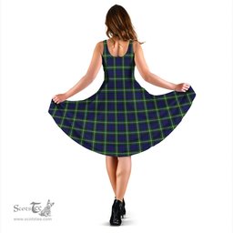 Scottish Lamont Modern Tartan Sleeveless Midi Womens Dress - Tartan Midi Dress Scottish Plaid Tartan Plaid - ScotsTee - scotstee.com