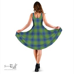 Scottish Johnstone-Johnston Ancient Tartan Sleeveless Midi Womens Dress - Tartan Midi Dress Scottish Plaid Tartan Plaid - ScotsTee - scotstee.com