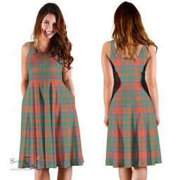 Scottish MacIntosh Ancient Tartan Sleeveless Midi Womens Dress - Tartan Midi Dress Scottish Plaid Tartan Plaid - ScotsTee - scotstee.com