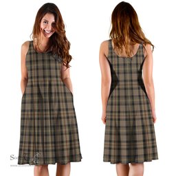 Scottish MacKenzie Hunting Tartan Sleeveless Midi Womens Dress - Tartan Midi Dress Scottish Plaid Tartan Plaid - ScotsTee - scotstee.com