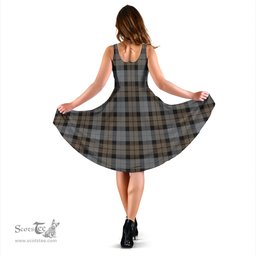 Scottish MacKay Weathered Tartan Sleeveless Midi Womens Dress - Tartan Midi Dress Scottish Plaid Tartan Plaid - ScotsTee - scotstee.com