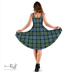 Scottish MacKay Ancient Tartan Sleeveless Midi Womens Dress - Tartan Midi Dress Scottish Plaid Tartan Plaid - ScotsTee - scotstee.com