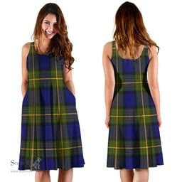 Scottish Moore Tartan Sleeveless Midi Womens Dress - Tartan Midi Dress Scottish Plaid Tartan Plaid - ScotsTee - scotstee.com