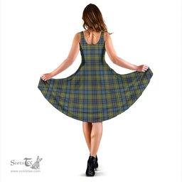Scottish MacLellan Ancient Tartan Sleeveless Midi Womens Dress - Tartan Midi Dress Scottish Plaid Tartan Plaid - ScotsTee - scotstee.com