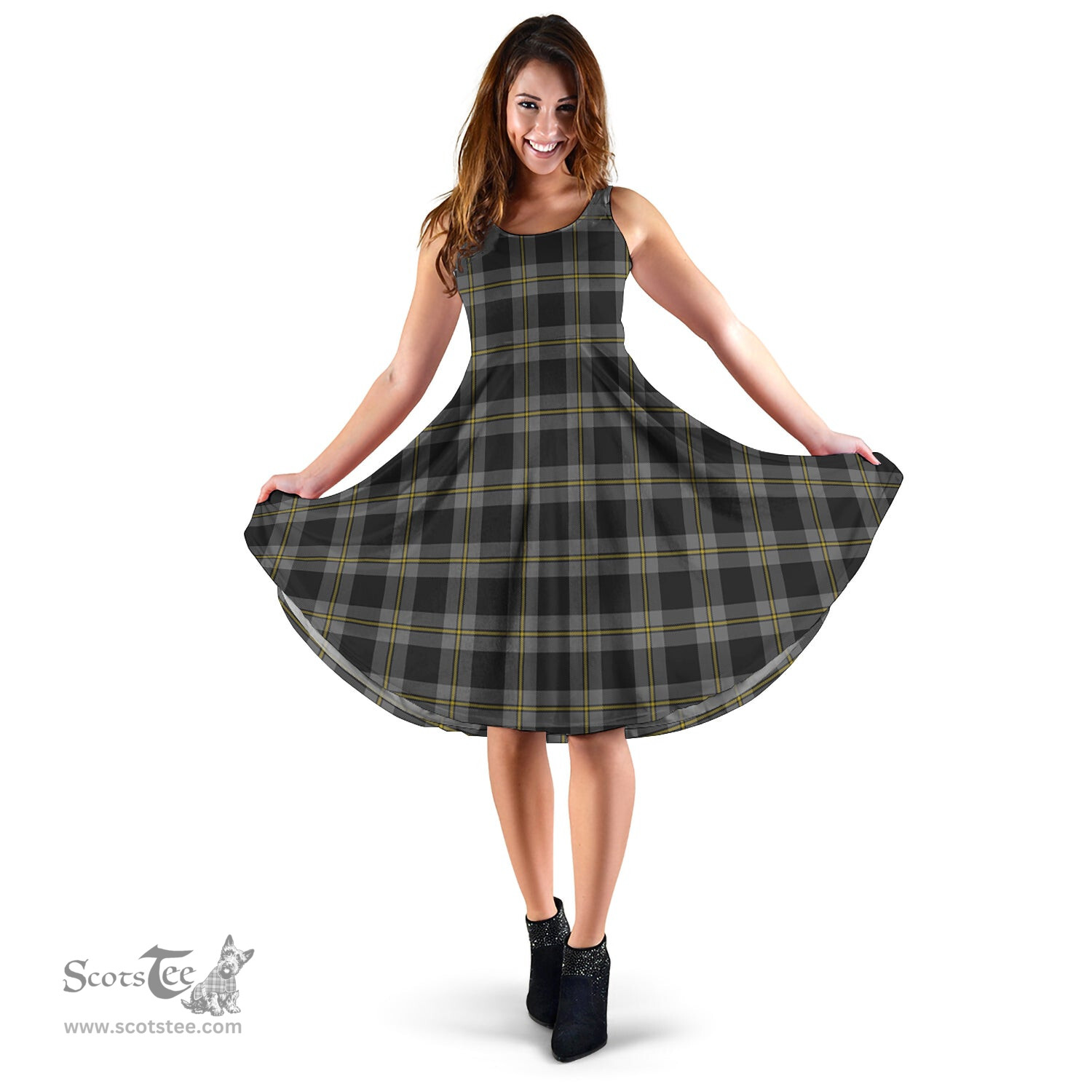 Scottish Perry Ancient Tartan Sleeveless Midi Womens Dress - Tartan Midi Dress Scottish Plaid Tartan Plaid - ScotsTee - scotstee.com