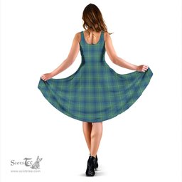 Scottish Oliphant Ancient Tartan Sleeveless Midi Womens Dress - Tartan Midi Dress Scottish Plaid Tartan Plaid - ScotsTee - scotstee.com