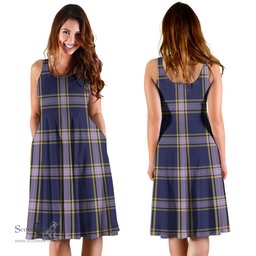 Scottish Nunavut Territory Canada Tartan Sleeveless Midi Womens Dress - Tartan Midi Dress Scottish Plaid Tartan Plaid - ScotsTee - scotstee.com