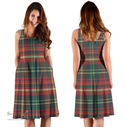 Scottish New Brunswick Province Canada Tartan Sleeveless Midi Womens Dress - Tartan Midi Dress Scottish Plaid Tartan Plaid - ScotsTee - scotstee.com