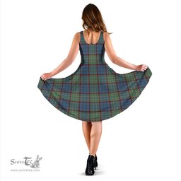 Scottish Nicolson Hunting Ancient Tartan Sleeveless Midi Womens Dress - Tartan Midi Dress Scottish Plaid Tartan Plaid - ScotsTee - scotstee.com