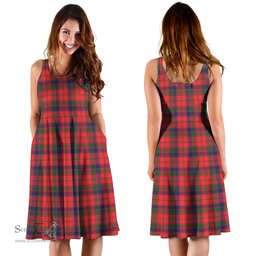 Scottish Robertson Modern Tartan Sleeveless Midi Womens Dress - Tartan Midi Dress Scottish Plaid Tartan Plaid - ScotsTee - scotstee.com