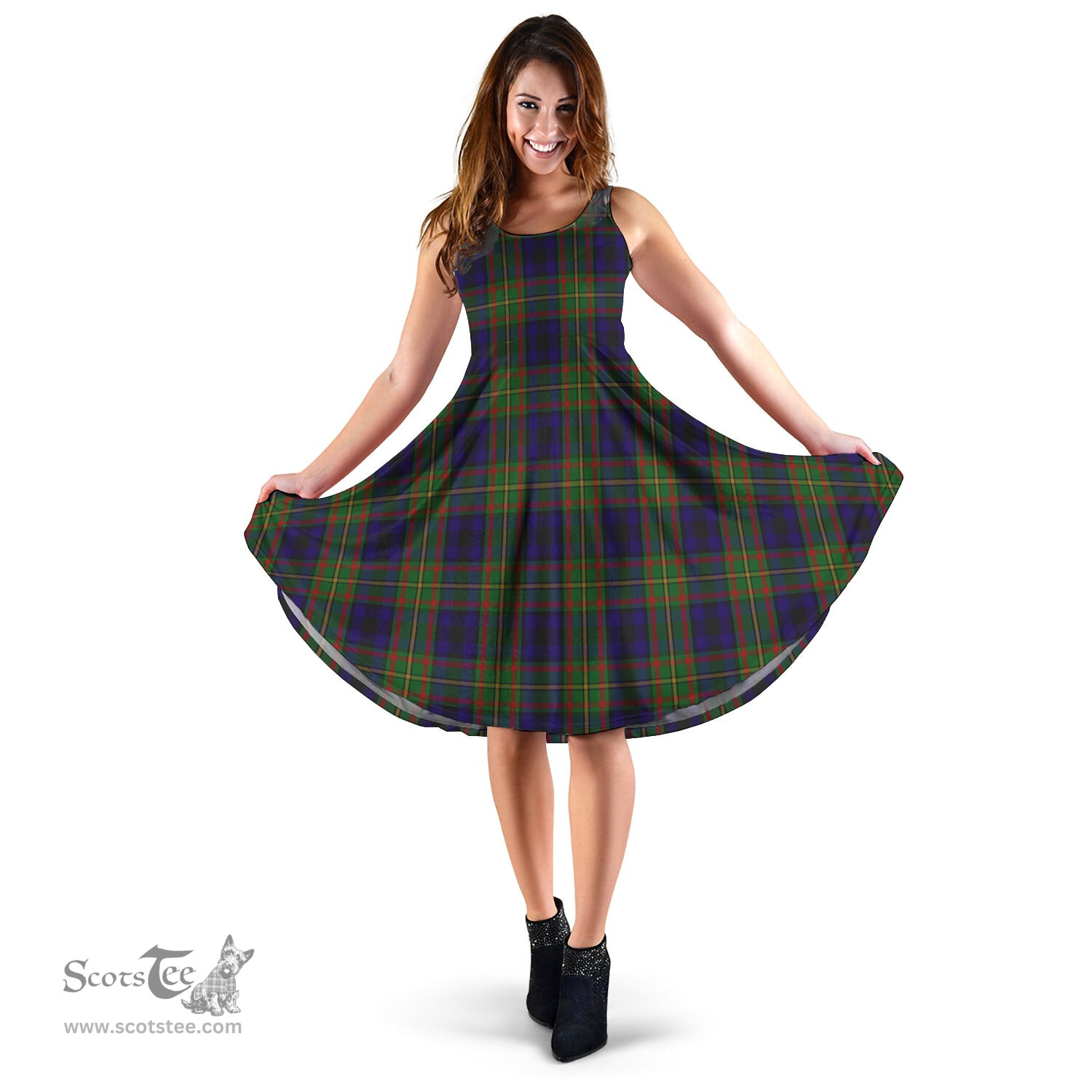 Scottish MacLeish Tartan Sleeveless Midi Womens Dress - Tartan Midi Dress Scottish Plaid Tartan Plaid - ScotsTee - scotstee.com