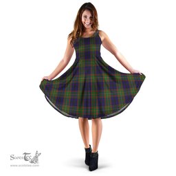 Scottish MacLeish Tartan Sleeveless Midi Womens Dress - Tartan Midi Dress Scottish Plaid Tartan Plaid - ScotsTee - scotstee.com