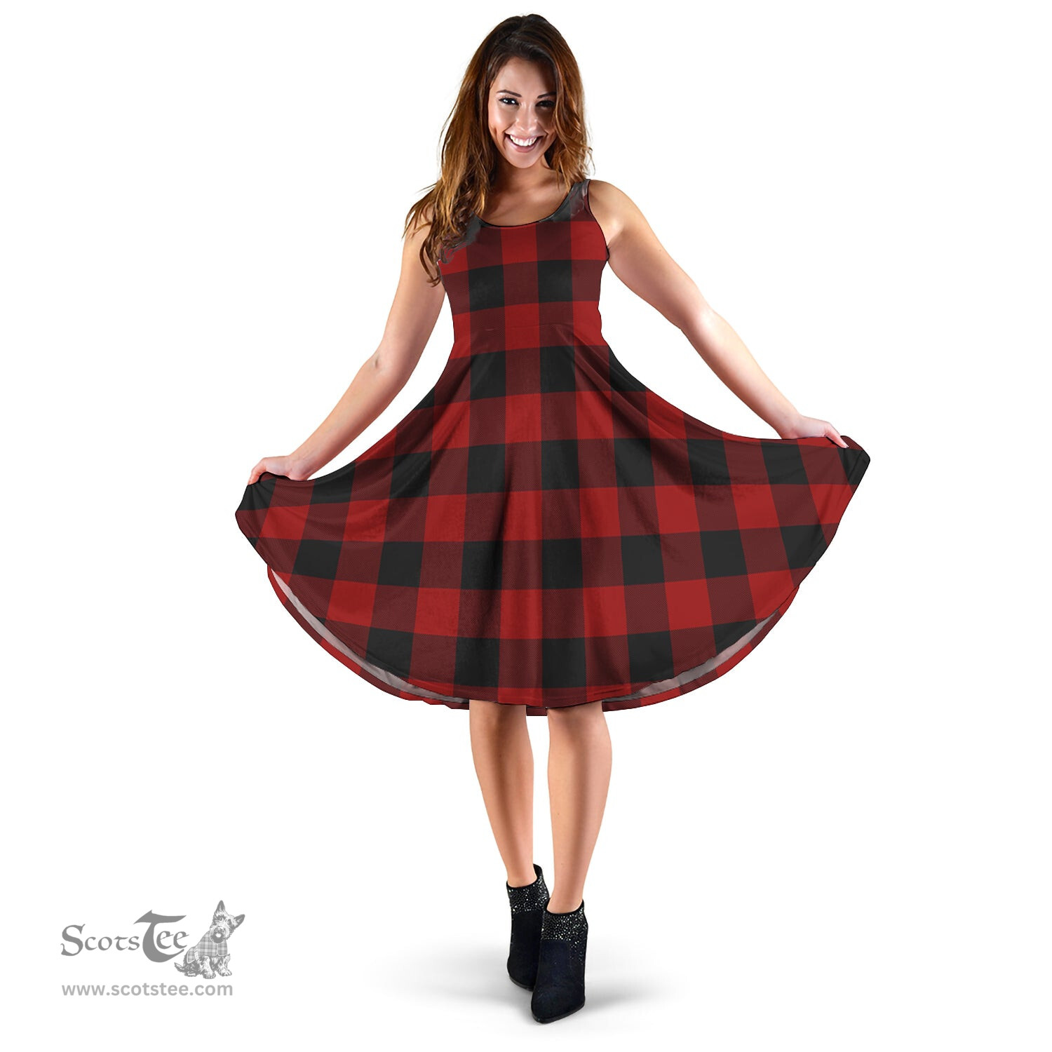 Scottish Rob Roy Macgregor Tartan Sleeveless Midi Womens Dress - Tartan Midi Dress Scottish Plaid Tartan Plaid - ScotsTee - scotstee.com