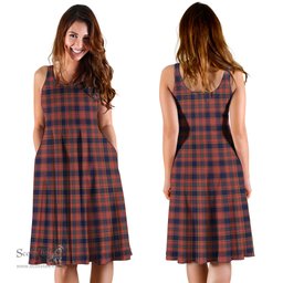 Scottish Ogilvie (Ogilvy) Tartan Sleeveless Midi Womens Dress - Tartan Midi Dress Scottish Plaid Tartan Plaid - ScotsTee - scotstee.com