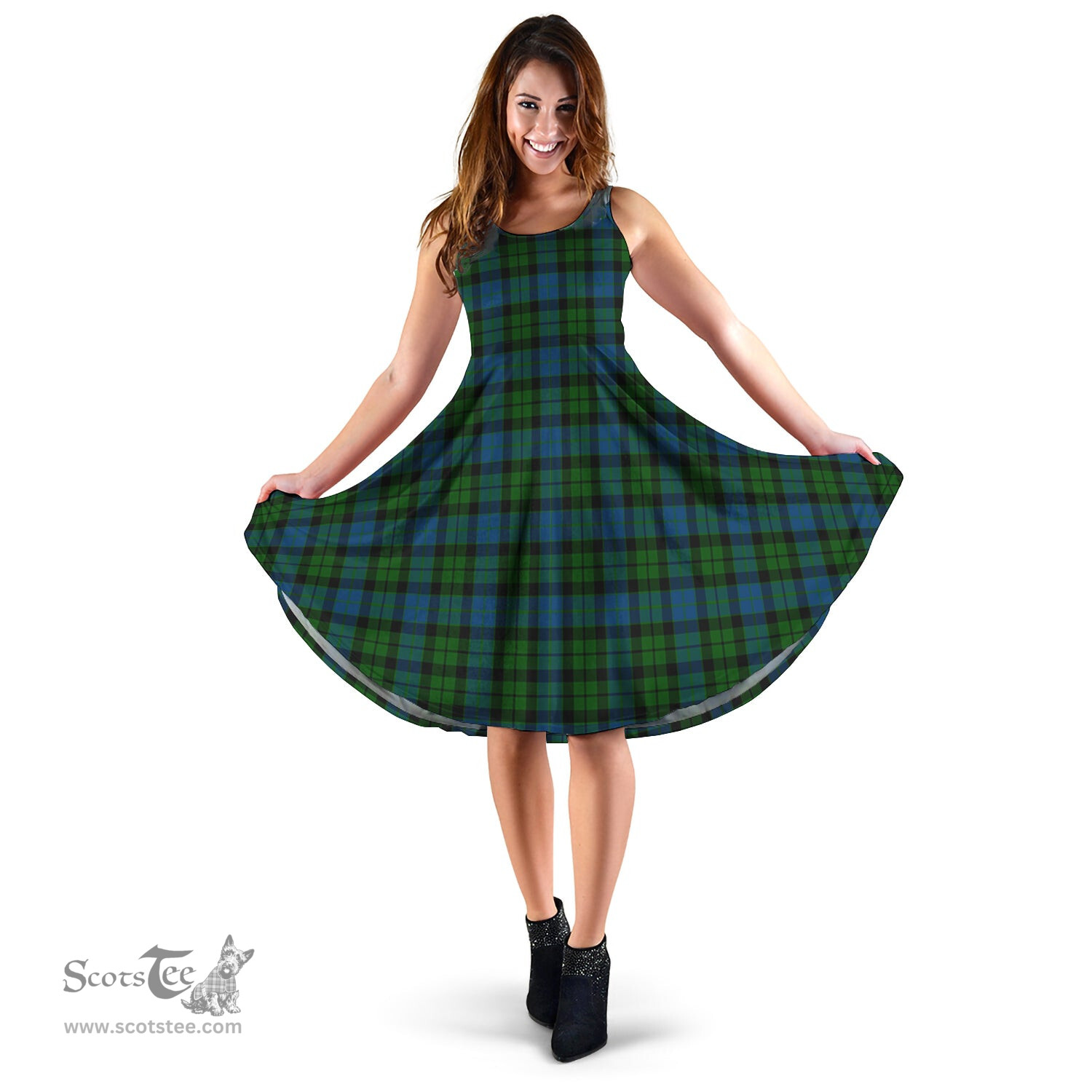 Scottish MacKay Modern Tartan Sleeveless Midi Womens Dress - Tartan Midi Dress Scottish Plaid Tartan Plaid - ScotsTee - scotstee.com