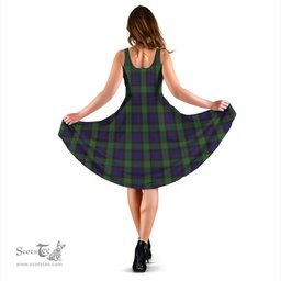 Scottish Nicolson Green Hunting Tartan Sleeveless Midi Womens Dress - Tartan Midi Dress Scottish Plaid Tartan Plaid - ScotsTee - scotstee.com