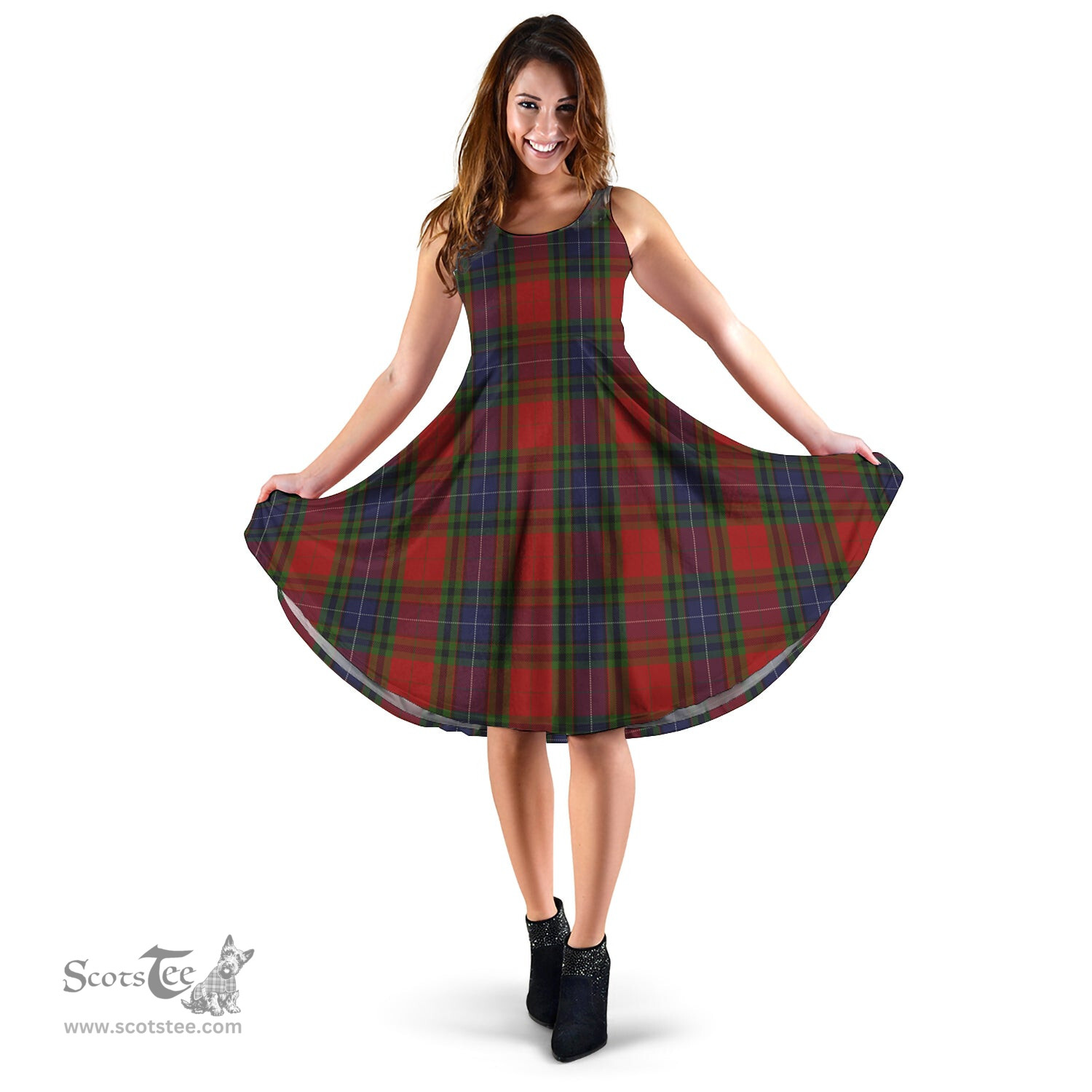 Scottish Manson Tartan Sleeveless Midi Womens Dress - Tartan Midi Dress Scottish Plaid Tartan Plaid - ScotsTee - scotstee.com