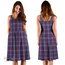 Scottish Parker Tartan Sleeveless Midi Womens Dress - Tartan Midi Dress Scottish Plaid Tartan Plaid - ScotsTee - scotstee.com