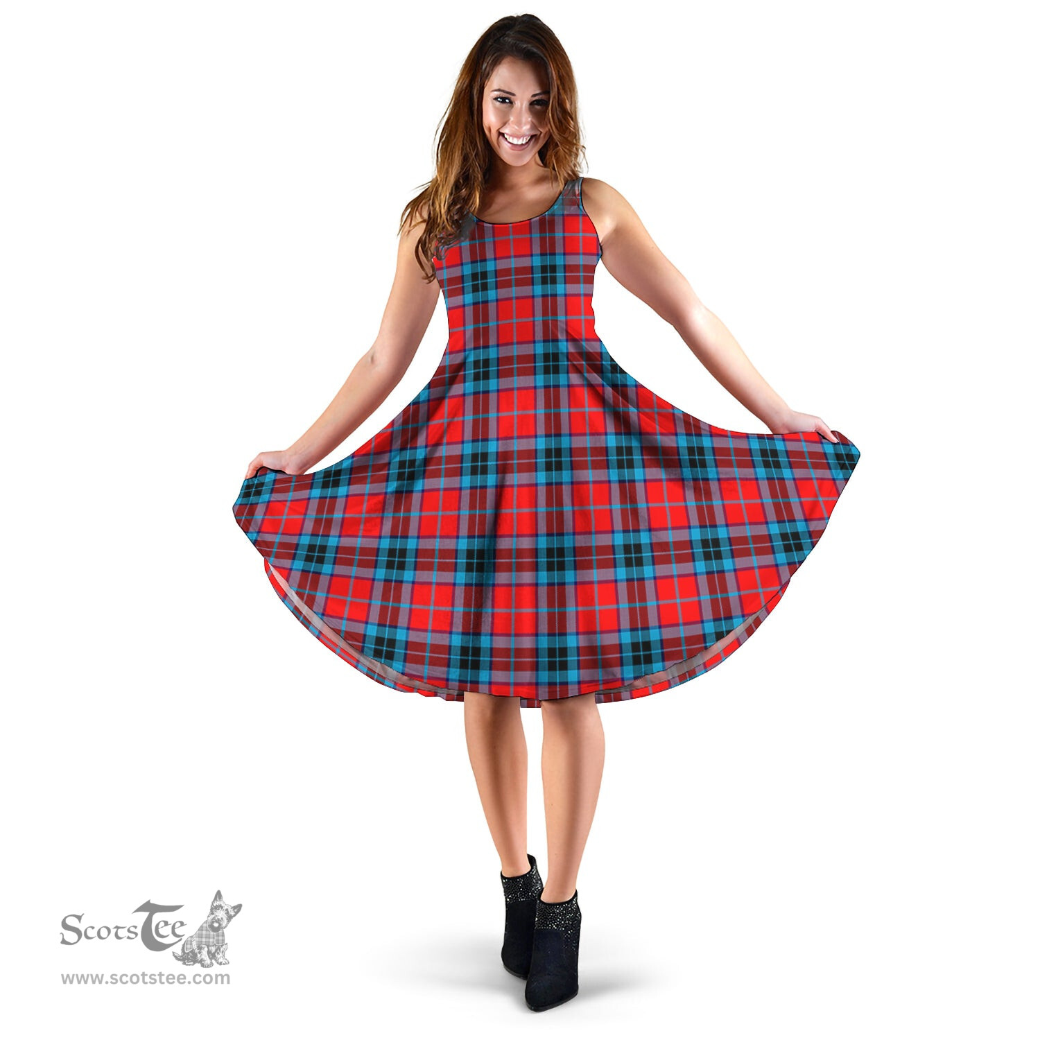 Scottish MacTavish Modern Tartan Sleeveless Midi Womens Dress - Tartan Midi Dress Scottish Plaid Tartan Plaid - ScotsTee - scotstee.com