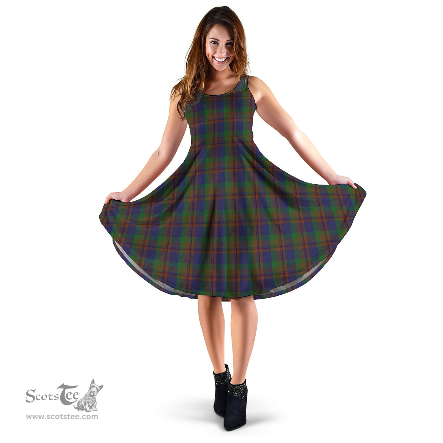 Scottish Mann Tartan Sleeveless Midi Womens Dress - Tartan Midi Dress Scottish Plaid Tartan Plaid - ScotsTee - scotstee.com