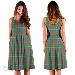 Scottish MacIntosh Hunting Ancient Tartan Sleeveless Midi Womens Dress - Tartan Midi Dress Scottish Plaid Tartan Plaid - ScotsTee - scotstee.com
