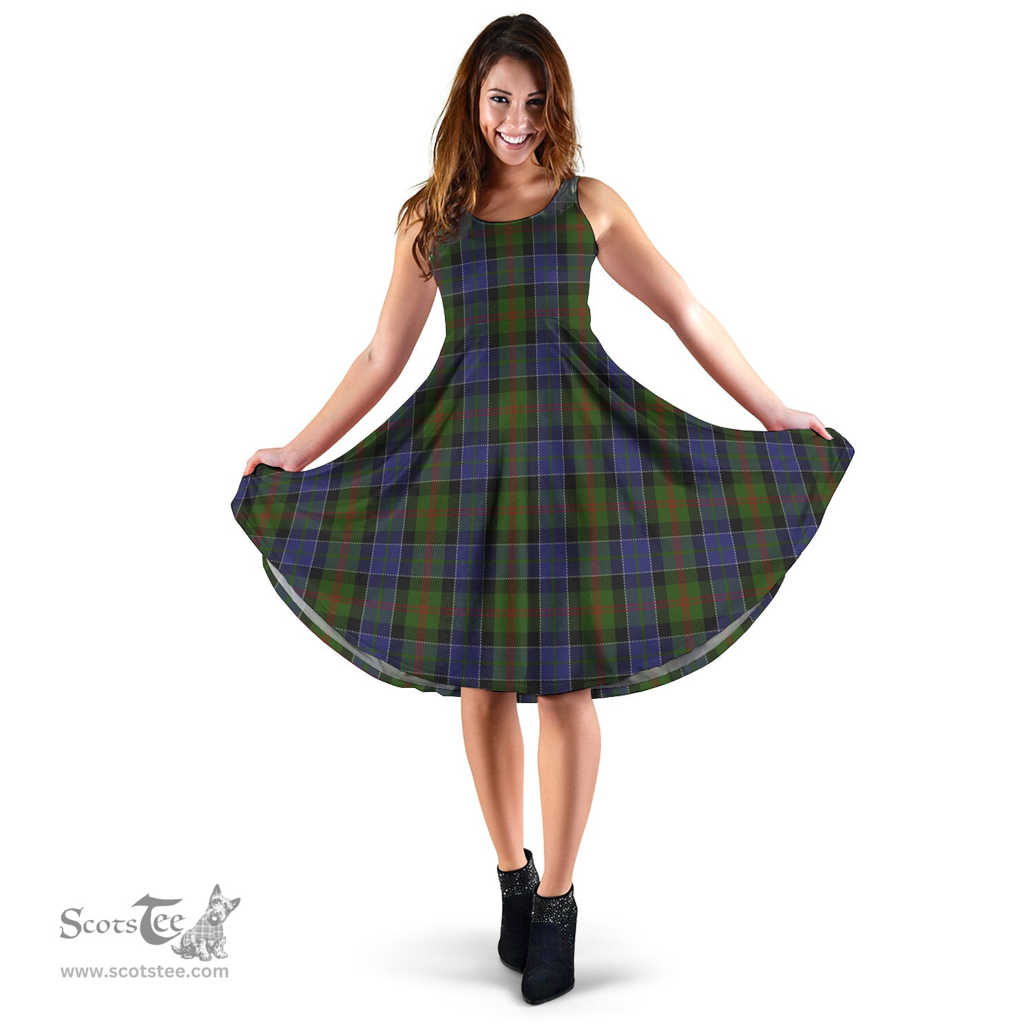 Scottish McFadzen #03 Tartan Sleeveless Midi Womens Dress - Tartan Midi Dress Scottish Plaid Tartan Plaid - ScotsTee - scotstee.com