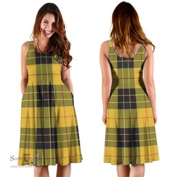 Scottish MacLeod of Lewis Ancient Tartan Sleeveless Midi Womens Dress - Tartan Midi Dress Scottish Plaid Tartan Plaid - ScotsTee - scotstee.com