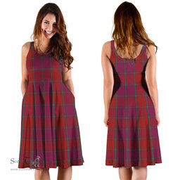 Scottish MacNab Old Tartan Sleeveless Midi Womens Dress - Tartan Midi Dress Scottish Plaid Tartan Plaid - ScotsTee - scotstee.com