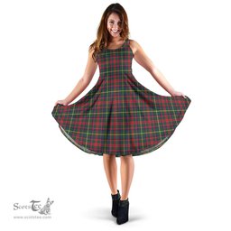 Scottish MacIntosh Hunting Modern Tartan Sleeveless Midi Womens Dress - Tartan Midi Dress Scottish Plaid Tartan Plaid - ScotsTee - scotstee.com