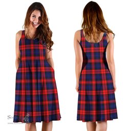 Scottish MacLachlan Modern Tartan Sleeveless Midi Womens Dress - Tartan Midi Dress Scottish Plaid Tartan Plaid - ScotsTee - scotstee.com