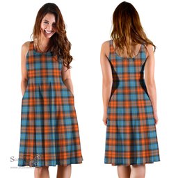 Scottish MacLachlan Ancient Tartan Sleeveless Midi Womens Dress - Tartan Midi Dress Scottish Plaid Tartan Plaid - ScotsTee - scotstee.com