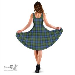 Scottish MacLaren Ancient Tartan Sleeveless Midi Womens Dress - Tartan Midi Dress Scottish Plaid Tartan Plaid - ScotsTee - scotstee.com