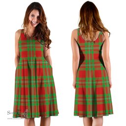 Scottish MacGregor Modern Tartan Sleeveless Midi Womens Dress - Tartan Midi Dress Scottish Plaid Tartan Plaid - ScotsTee - scotstee.com
