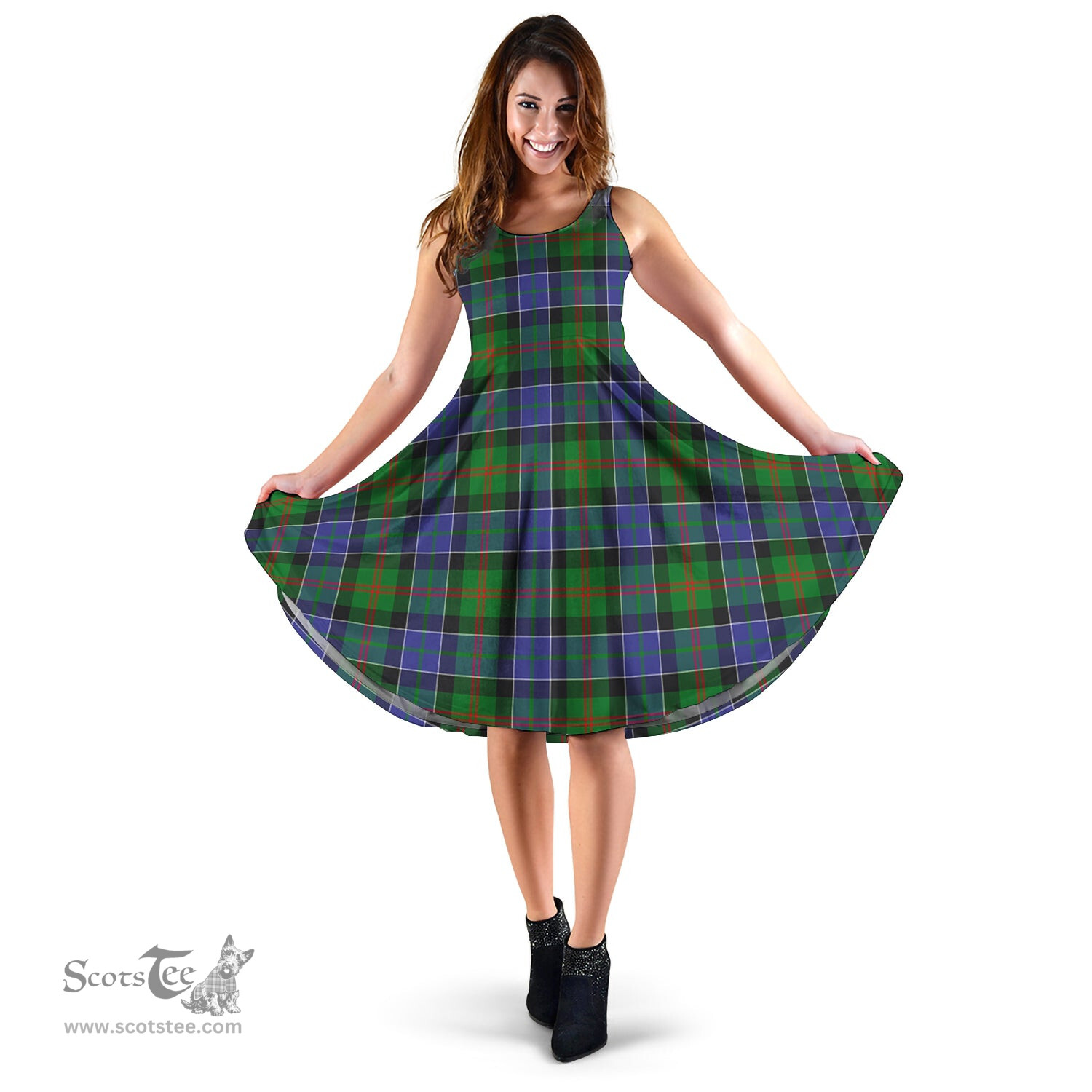 Scottish Paterson Tartan Sleeveless Midi Womens Dress - Tartan Midi Dress Scottish Plaid Tartan Plaid - ScotsTee - scotstee.com