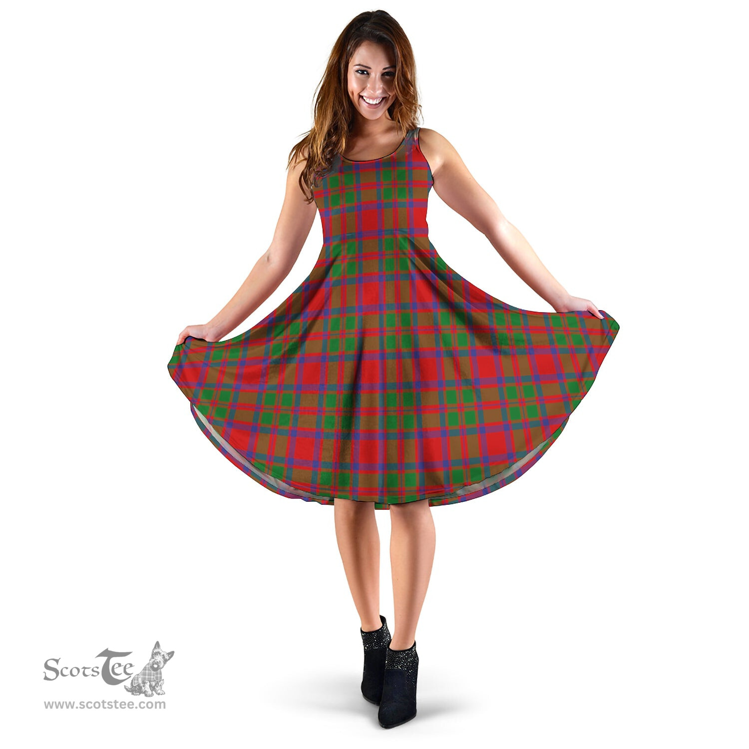 Scottish MacKintosh Modern Tartan Sleeveless Midi Womens Dress - Tartan Midi Dress Scottish Plaid Tartan Plaid - ScotsTee - scotstee.com