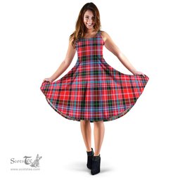 Scottish Udny Tartan Sleeveless Midi Womens Dress - Tartan Midi Dress Scottish Plaid Tartan Plaid - ScotsTee - scotstee.com